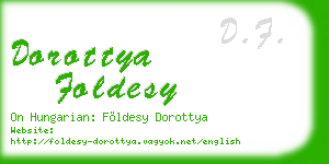 dorottya foldesy business card